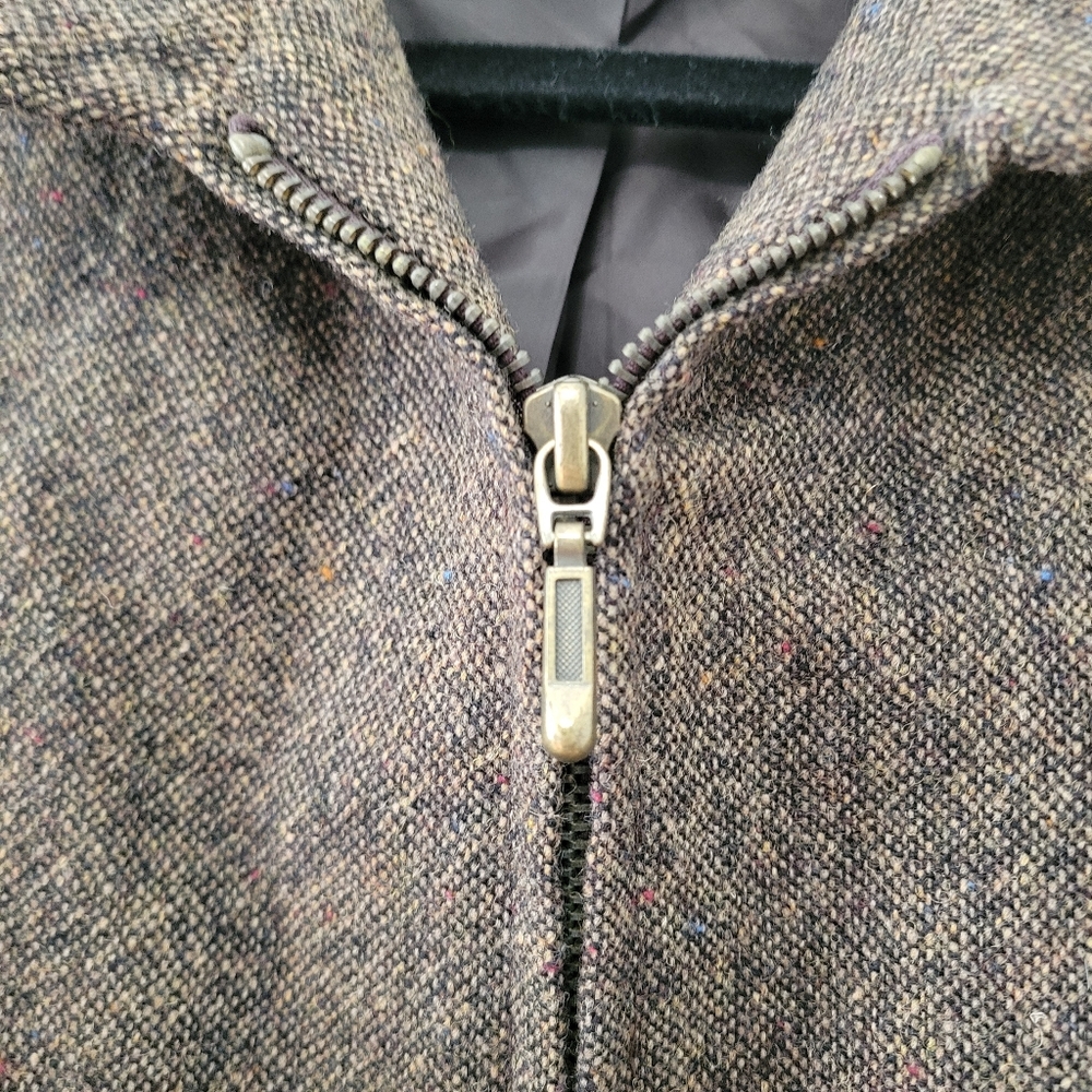 Sandro Women's Brown Tweed Wool Blazer Jacket Size 16 Minimal Classic Vintage - Picture 3 of 14